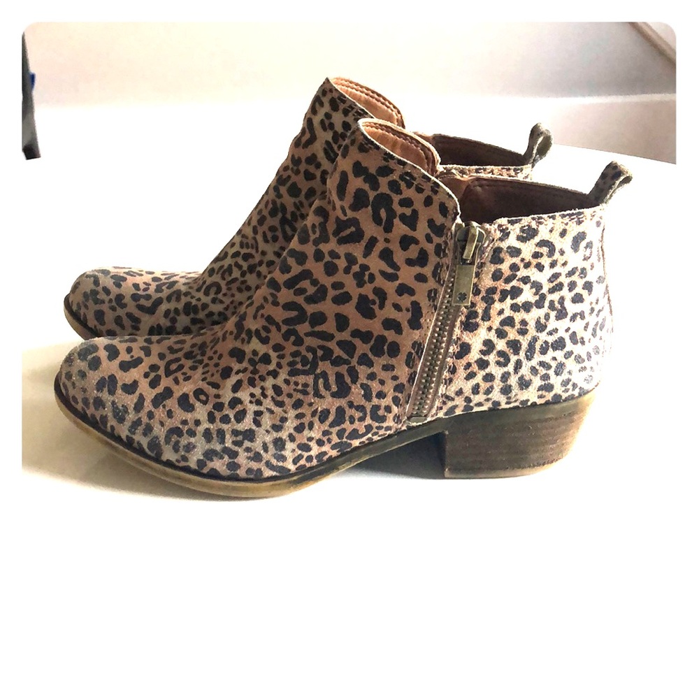Animal print booties